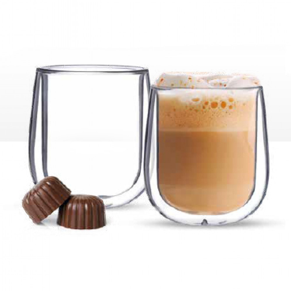 Kubki/szklanki termiczne bez uszka Altom Design Andrea, 250ml, komplet 2 sztuk, przezroczysty