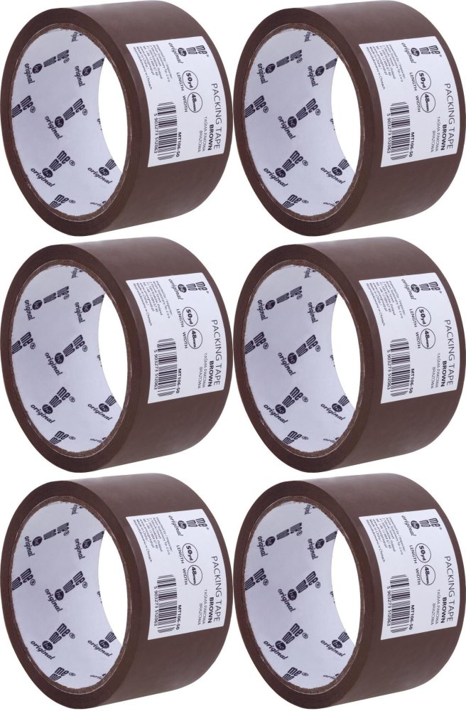 6x Taśma pakowa MemoBe, akryl, 48mmx50yd, brązowy