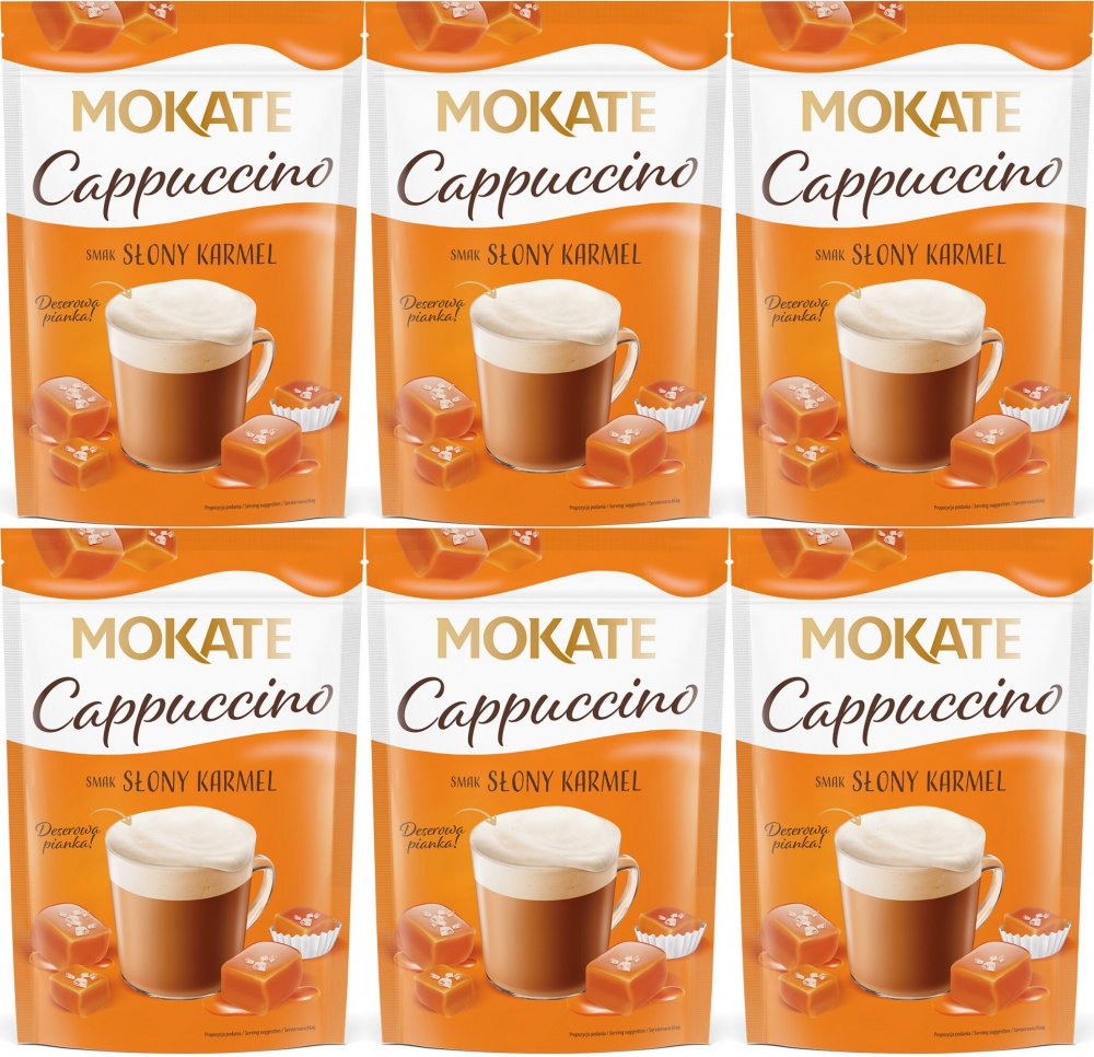 6x Kawa rozpuszczalna Mokate Cappuccino, słony karmel, 110g