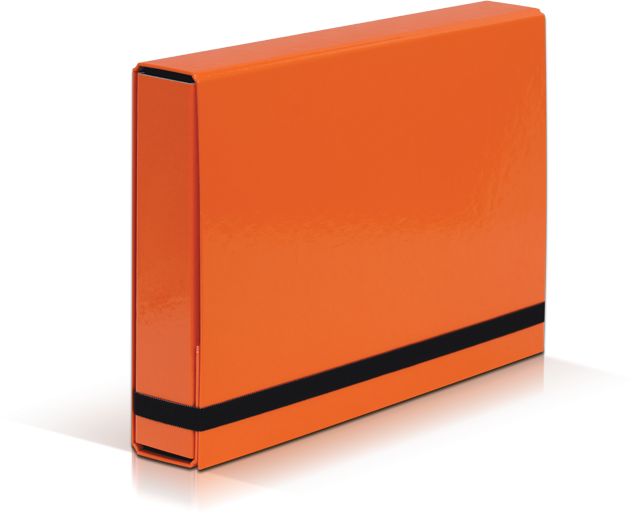 Teczka kartonowa z gumką VauPe Box Caribic, A4, 50mm, pomarańczowy