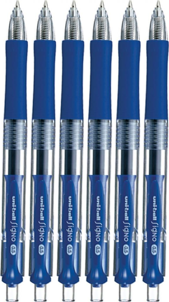 6x Długopis żelowy automatyczny Uni, UMN-152 Signo, 0.5 mm niebieski