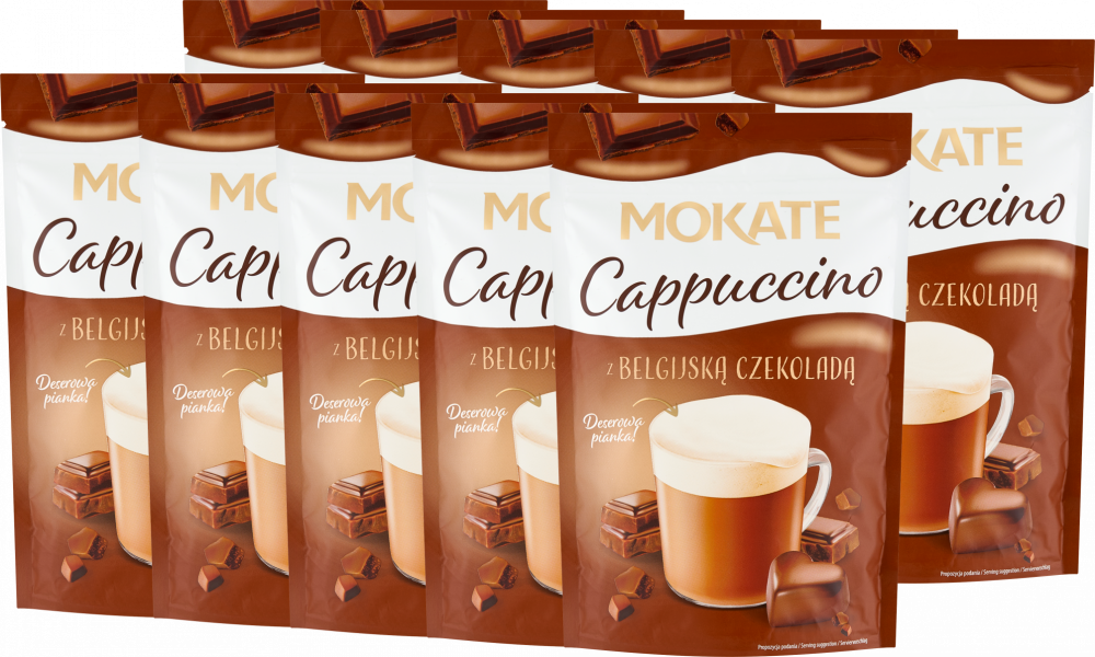 10x Kawa rozpuszczalna Mokate Cappuccino, z belgijską czekoladą, 110g