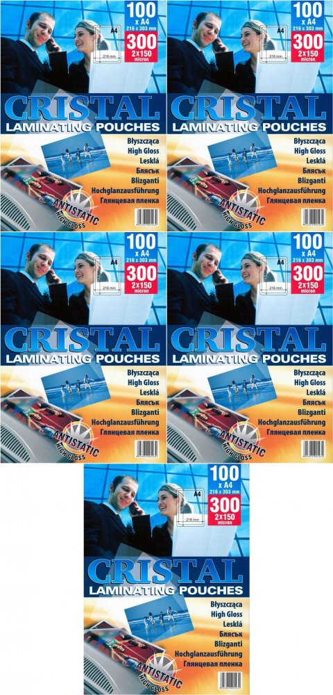 5x Folia do laminowania Argo, 216x303mm, A4, 2x150 μm, antystatyczna, 100 sztuk