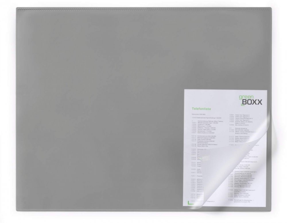 Podkład na biurko Durable, z zabezpieczeniem krawędzi, 650x500mm, szary