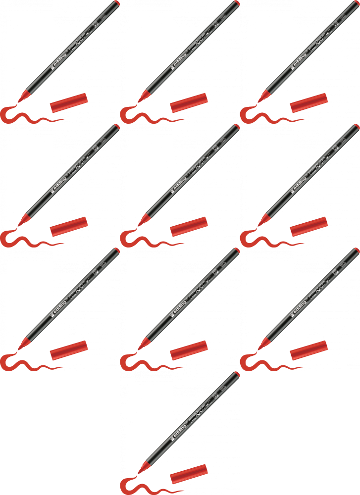 10x Pisak do powierzchni ceramicznych edding 4200, 1-4mm, 1 sztuka, czerwony