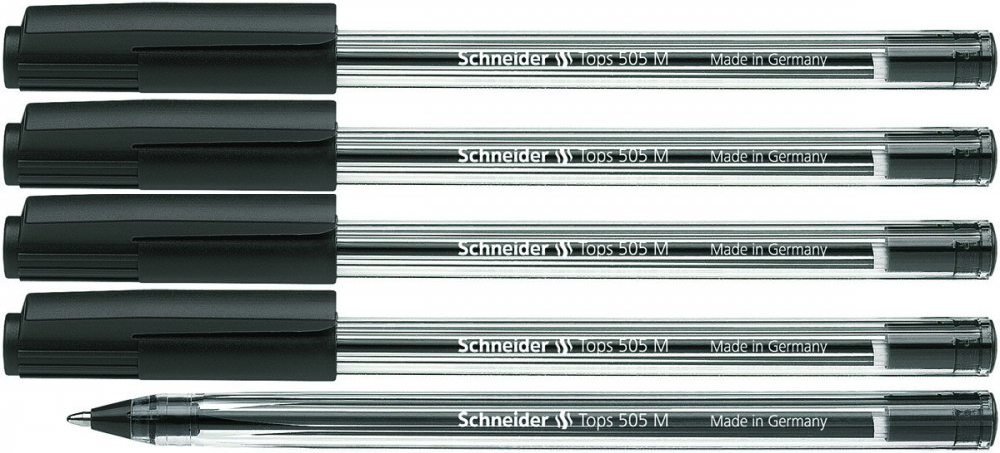 5x długopis Schneider TOPS 505, M, czarny