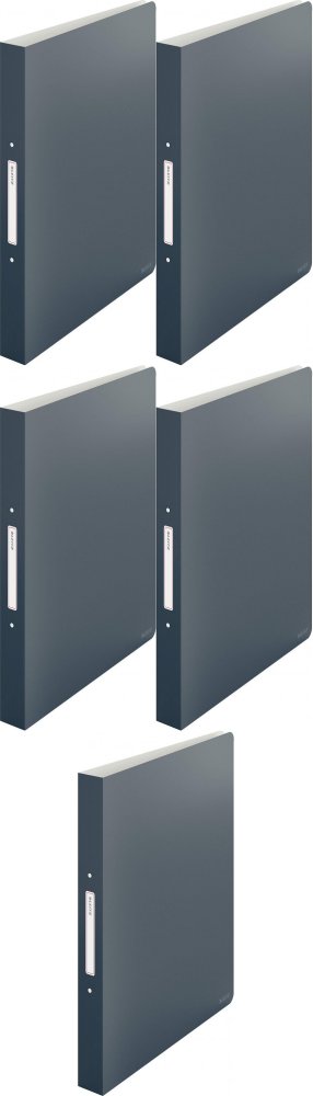 5x Segregator Leitz Cosy, A4, szerokość grzbietu 32mm, do 190 kartek, 2 ringi, szary