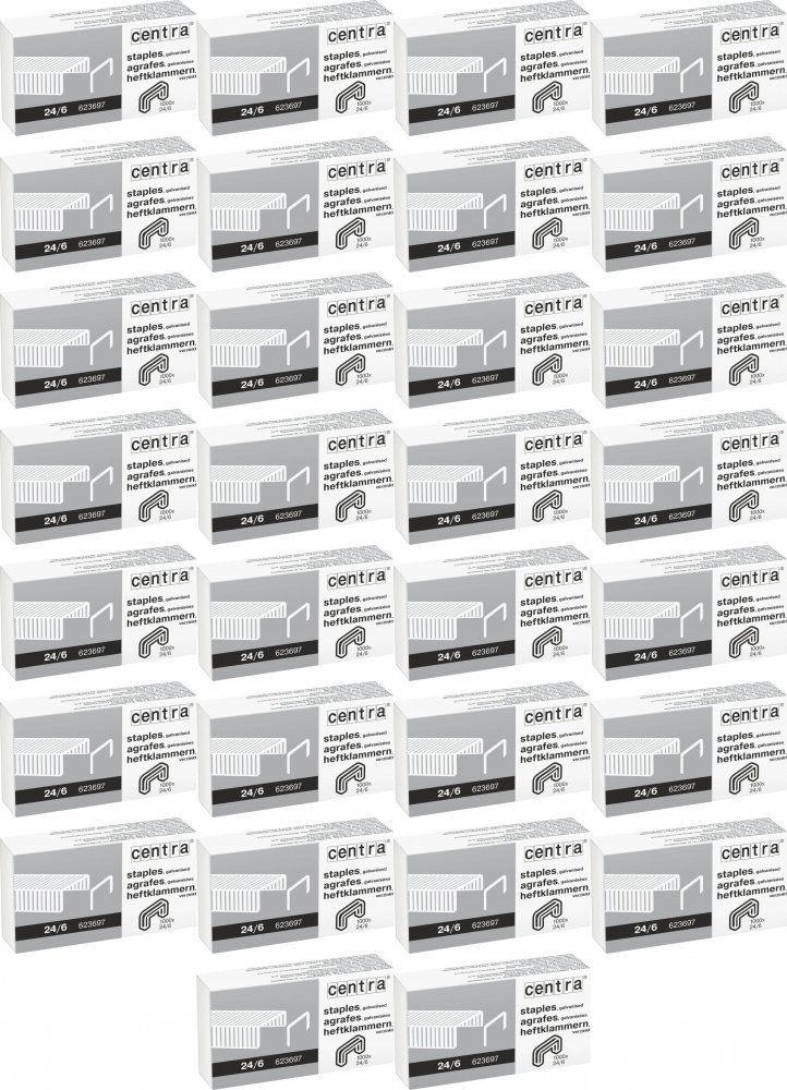 50x Zszywki Centra, 24/6, 1000 sztuk, srebrny