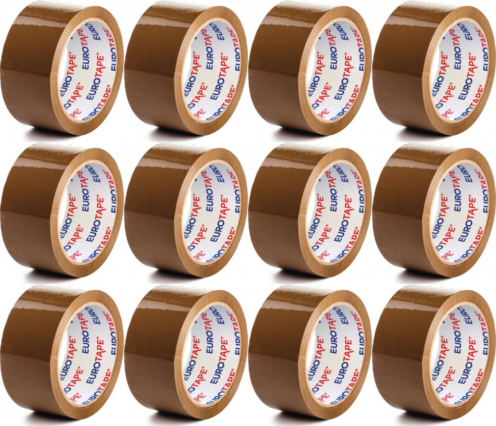 12x Taśma pakowa, Dalpo, 48mm x 54m, brązowy