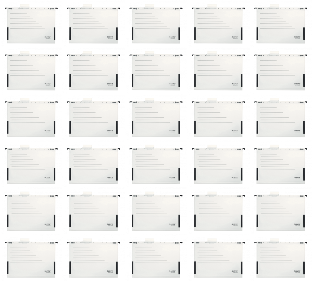 50x Teczka zawieszkowa kartonowa Leitz Alpha Active, A4, z rozciągliwymi bokami, 225g/m2 biały