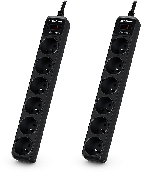 2x Listwa przeciwprzepięciowa CyberPower, 1.8m, 6 gniazd, czarny