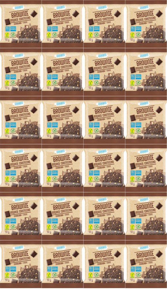 24x Miękkie ciasteczko Frank&Oli, brownie, bez cukru, 50g