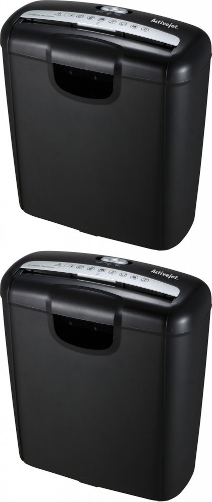 2x Niszczarka do papieru Activejet ASH-0601S, pasek 7.2mm, 6 kartek, P-1 DIN, czarny