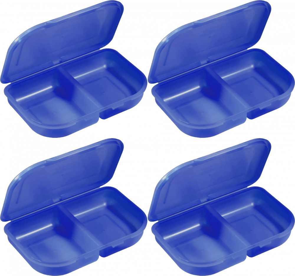 4x Lunchbox Herlitz, 2 komory, 23x15.5x4cm, niebieski