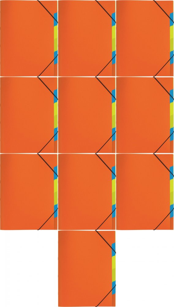 10x Teczka z przegródkami Pagna, A4, 5 przekładek, pomarańczowy