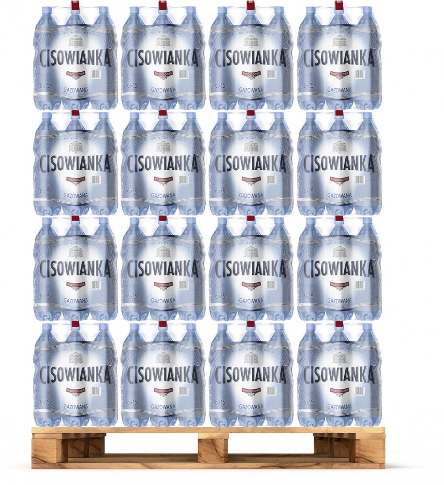 504x Woda gazowana Cisowianka, 1.5l, butelka PET