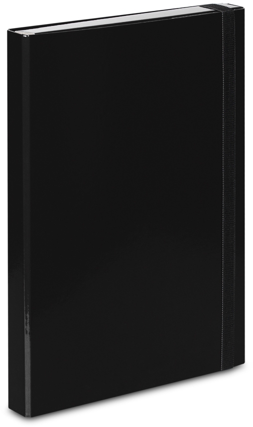 Teczka kartonowa z gumką VauPe Box z mechanizmem ringowym, A4, 30mm, czarny