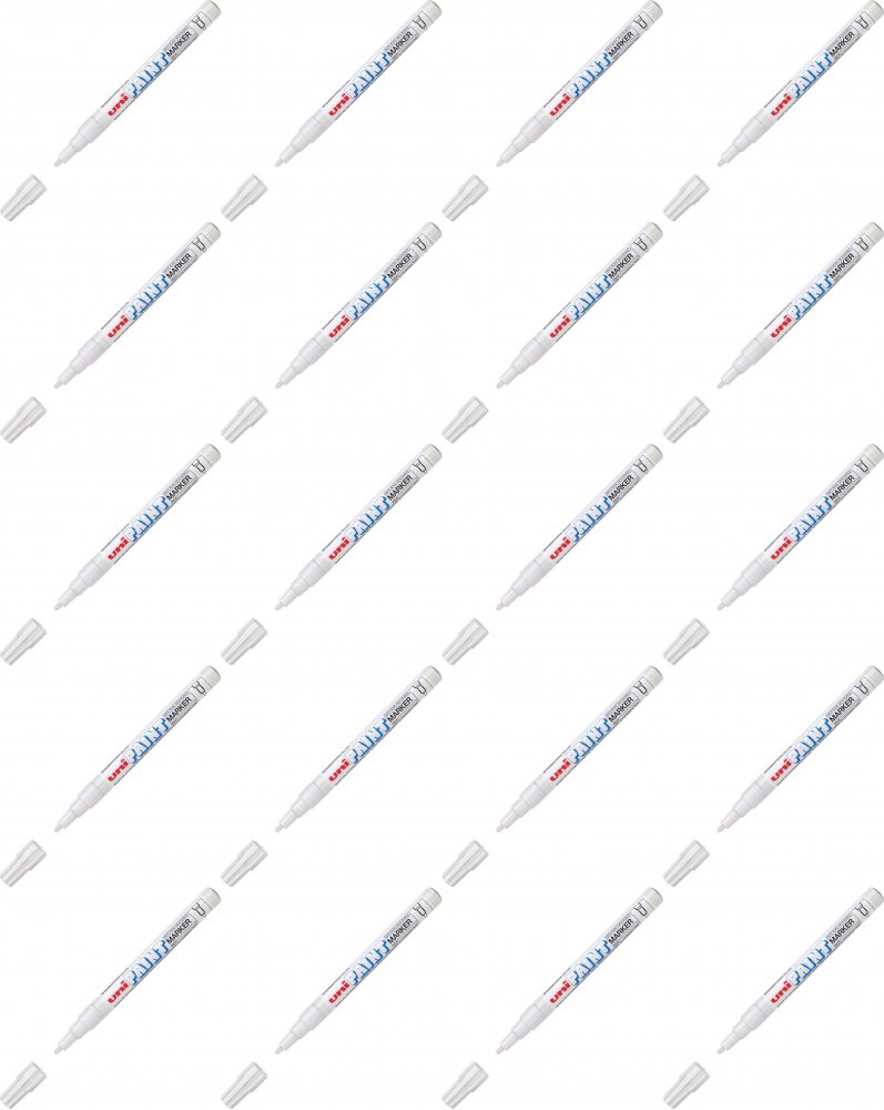 20x Marker olejowy Uni PX-21, okrągła, 1.2 mm, biały