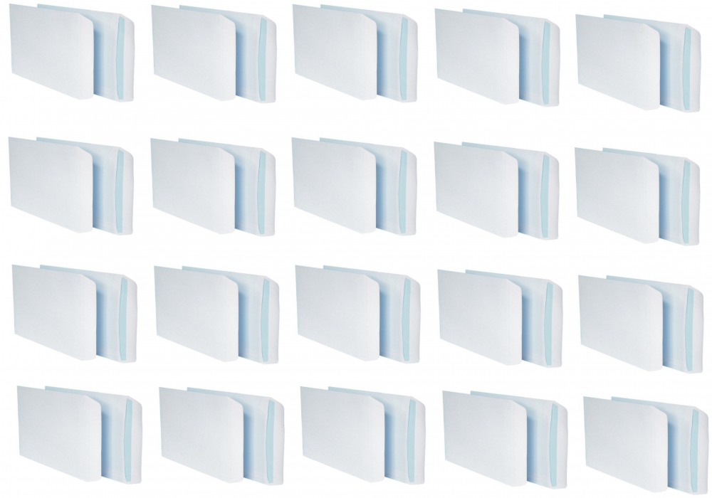 6x koperta standardowa Rayan, B5, samoklejąca SK, 25 sztuk, biały