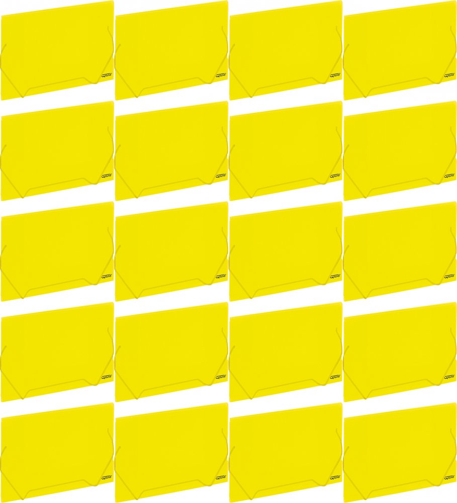 20x Teczka plastikowa z gumką Grand ZP-041, A4, żółty