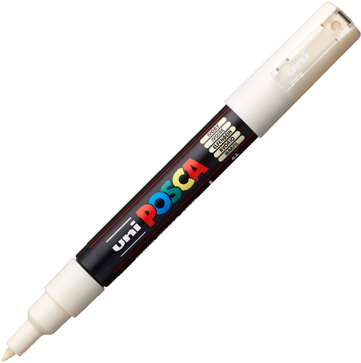 Marker Posca PC-1M, z farbą plakatową, okrągła, 0.7mm, kość słoniowa