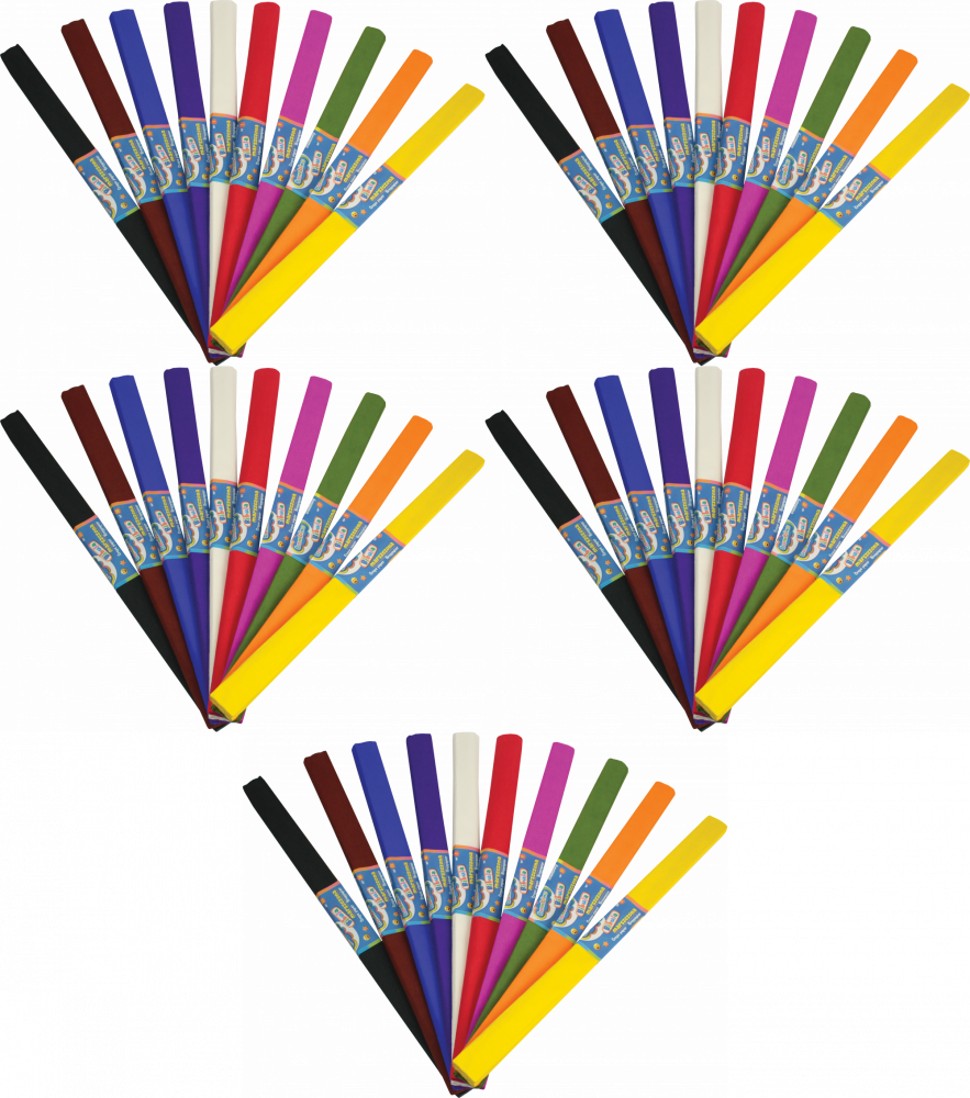 5x Bibuła marszczona Bambino, 200x50cm, 10 sztuk, mix kolorów 1