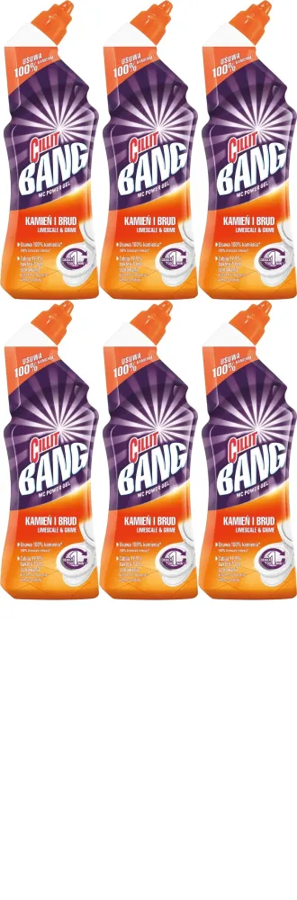 6x Żel do toalet Cillit Bang Kamień i brud, 750ml