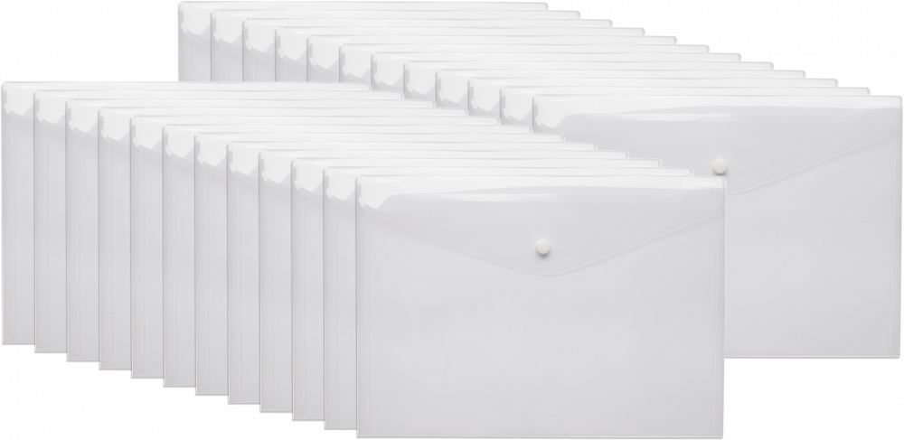 24x Teczka kopertowa D.Rect 5530, A4, na zatrzask, przezroczysty