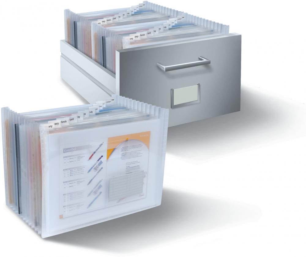 Organizer na dokumenty Pentel, system harmonijkowy, A4 32 kieszenie