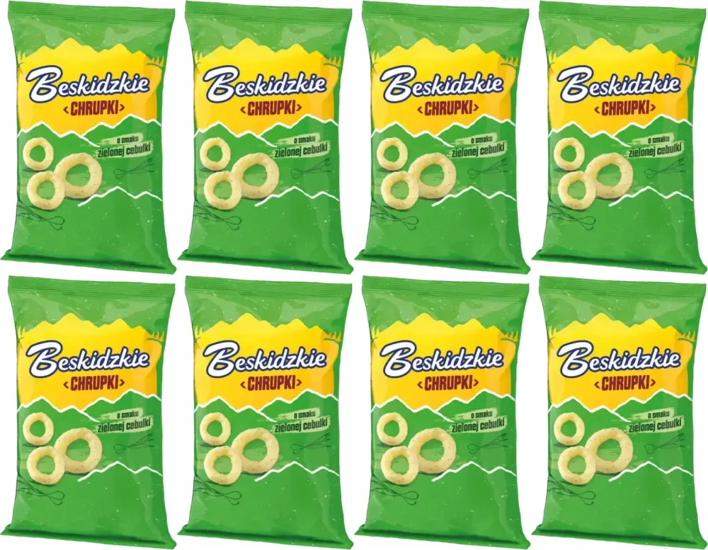 8x Chrupki Beskidzkie Aksam, zielona cebulka, 85g