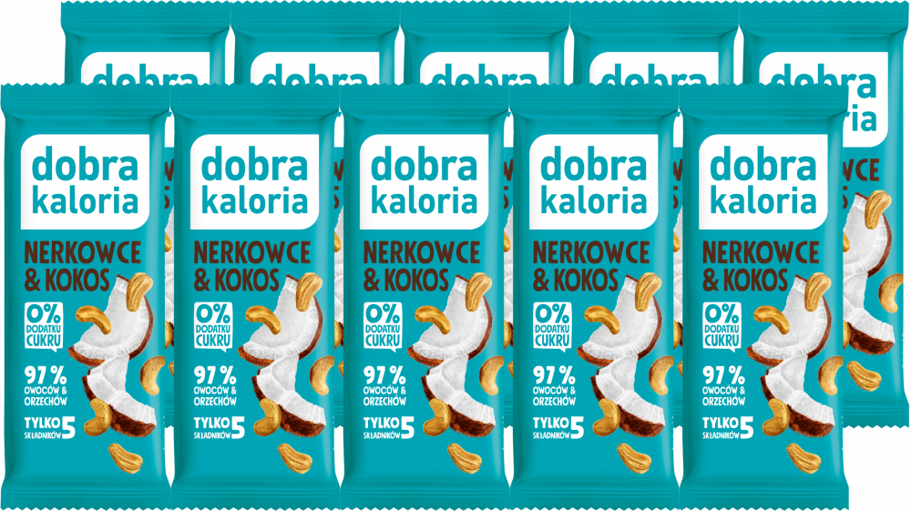 10x Baton Dobra Kaloria, nerkowce i kokos, 35g