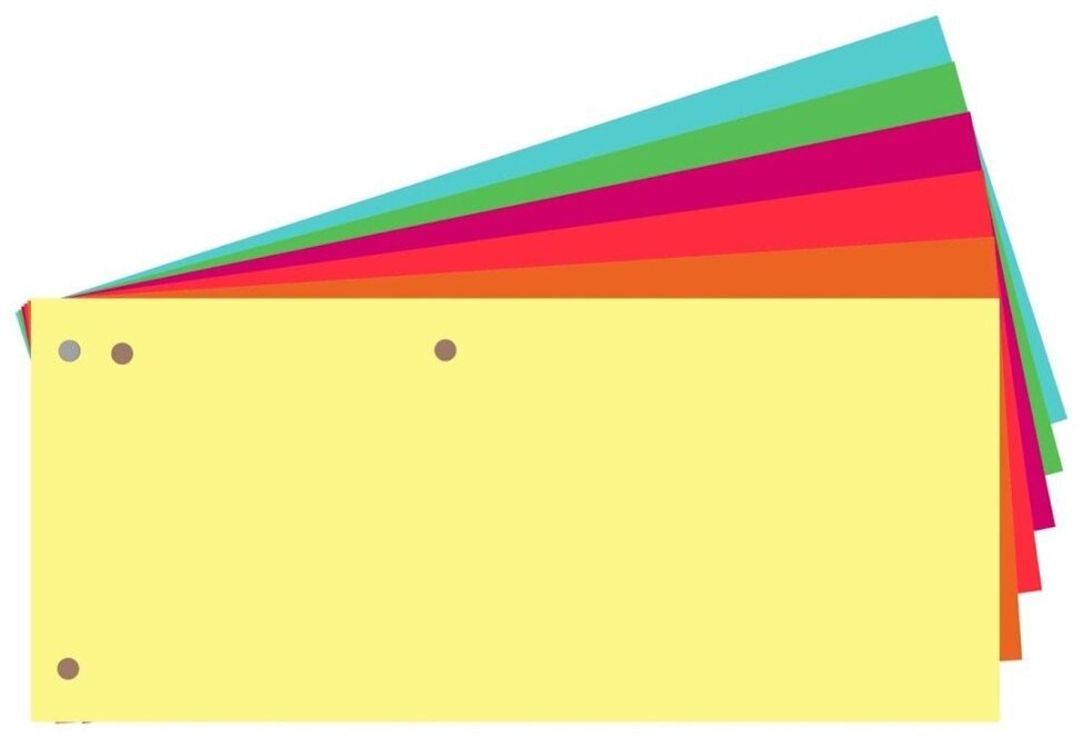 Przekładki do segregatora Tres, 1/3 A4, kartonowe, 100 kart, mix kolorów