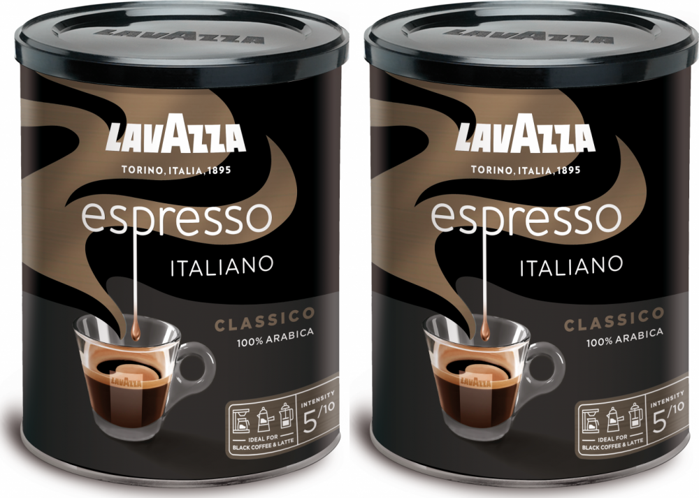 2x Kawa mielona Lavazza Espresso Italiano Classico, puszka, 250g