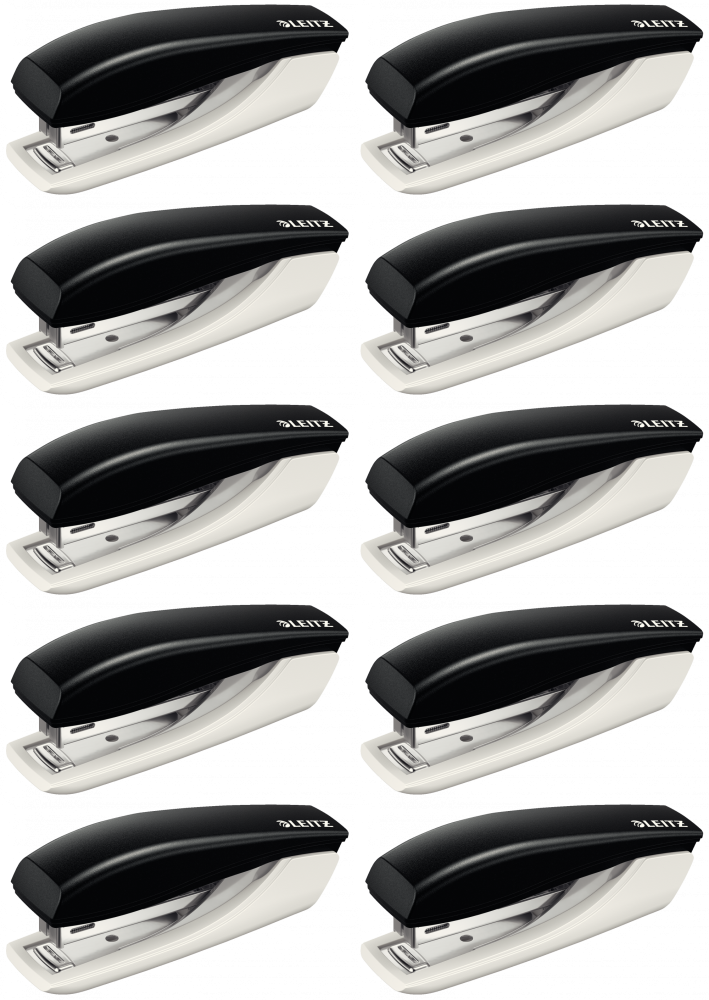 10x Zszywacz mini Leitz New NeXXt, do 10 kartek, czarny