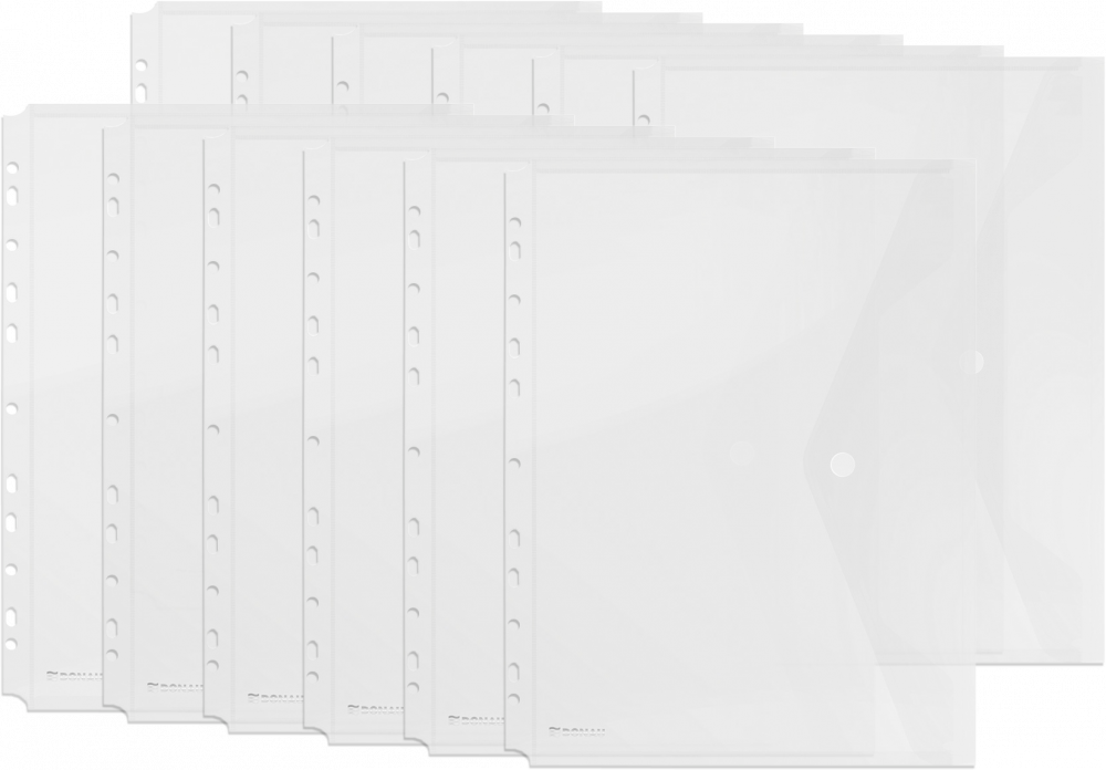 12x Teczka koperta do segregatora A4, Donau, na zatrzask, transparentny