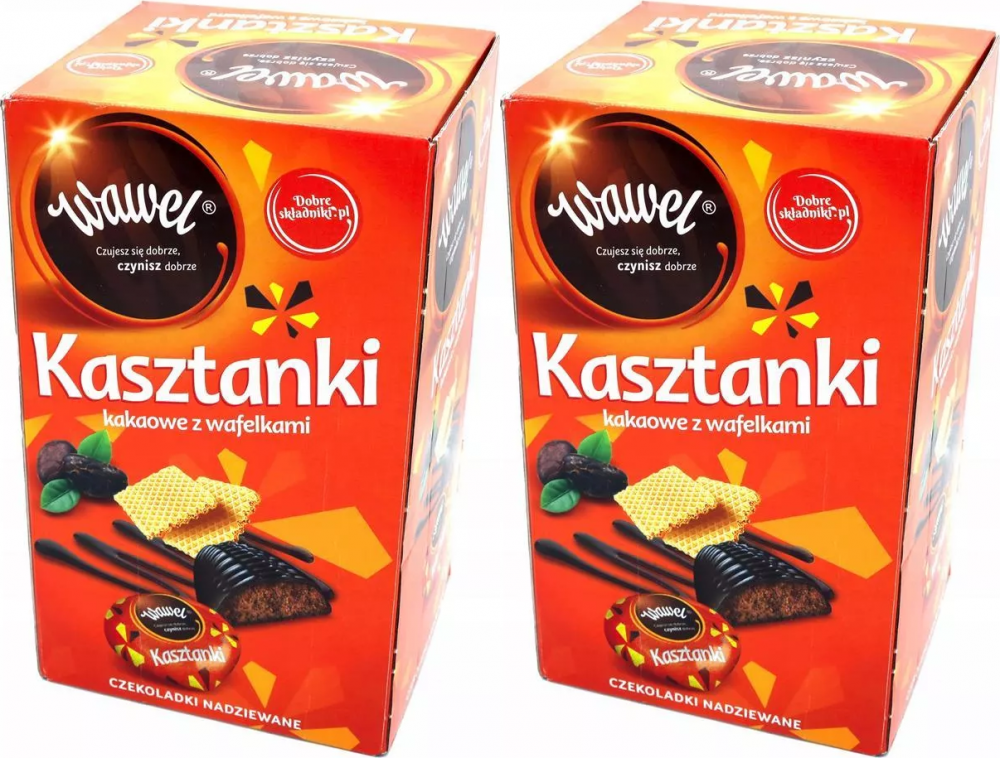 2x Cukierki Wawel Kasztanki, kakaowy z wafelkami, 2.3kg