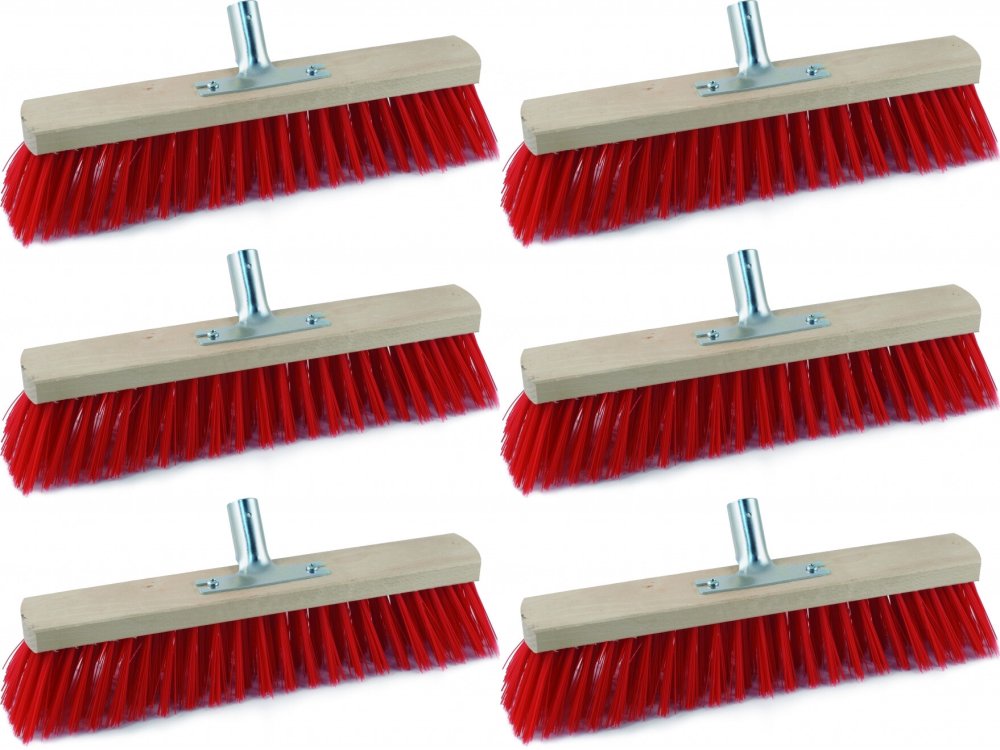 6x Miotła z metalowym uchwytem Fabryka Szczotek i Mioteł 400 EST, 40cm, czerwony, końcówka