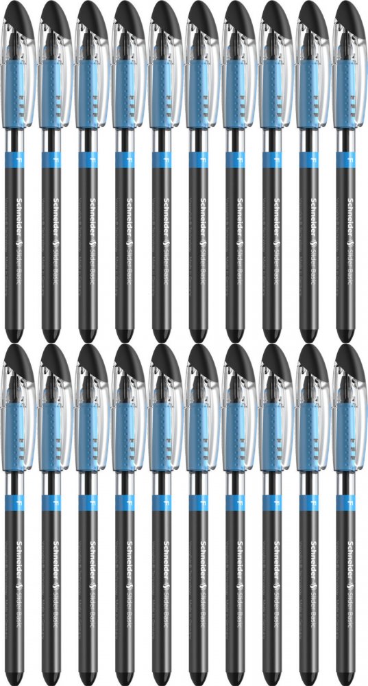 20x Długopis Schneider, Slider Basic, F, czarny