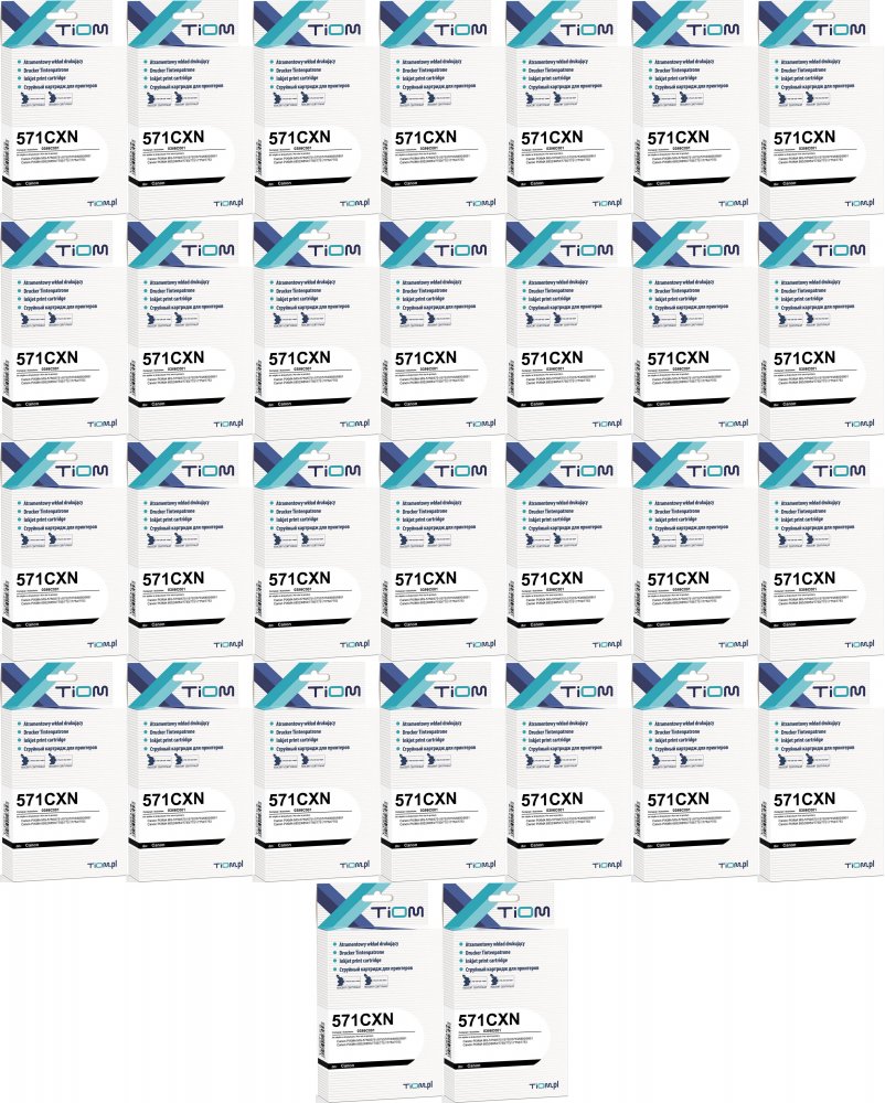 30x Tusz Tiom Ti-C571CX (CLI-571C), 715 stron, cyan (błękitny)