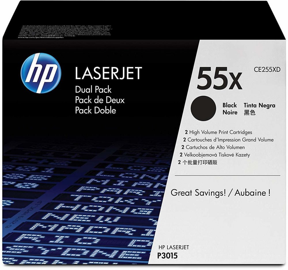Toner HP 55XD (CE255XD), 2 sztuki, 2x12500 stron, black (czarny)