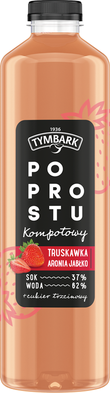 Napój Tymbark Po prostu Kompotowy, truskawka/aronia/jabłko, butelka PET, 1.25l