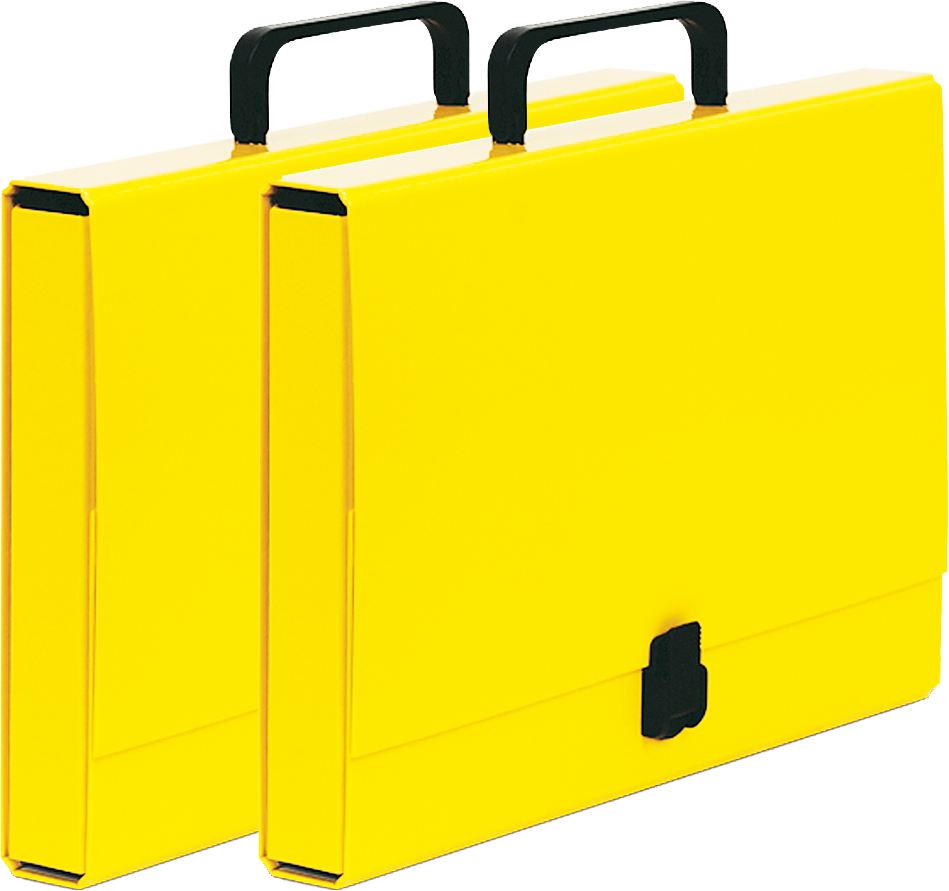 2x Teczka z rączką VauPe Classic I, na klips, A4, 40mm, jasny żółty
