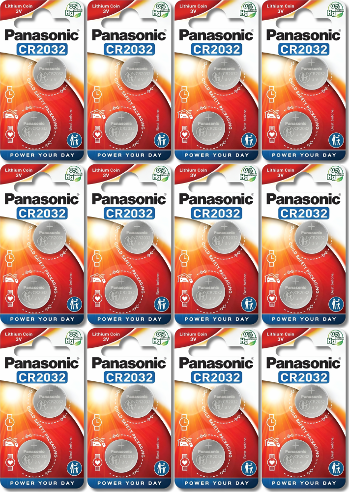 12x Bateria litowa Panasonic, 3V, CR2032, 2 sztuki