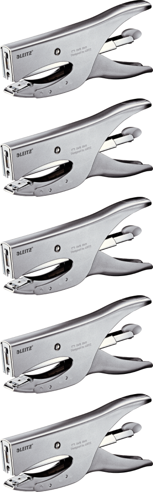 5x Zszywacz nożycowy Leitz 5549, do 40 kartek, srebrny