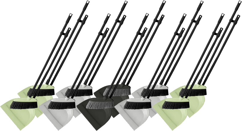 10x Zestaw do zamiatania York Leń, mix kolorów, miotła + szufelka
