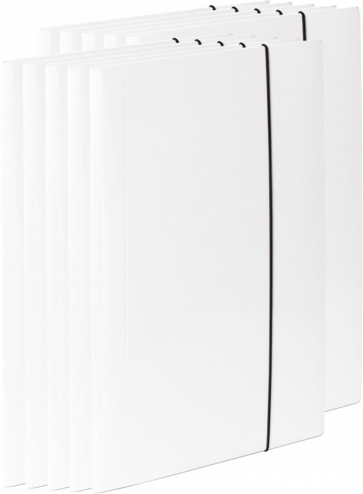 10x Teczka kartonowa z gumką VauPe Soft, A4, 450g/m2, 20mm, biały