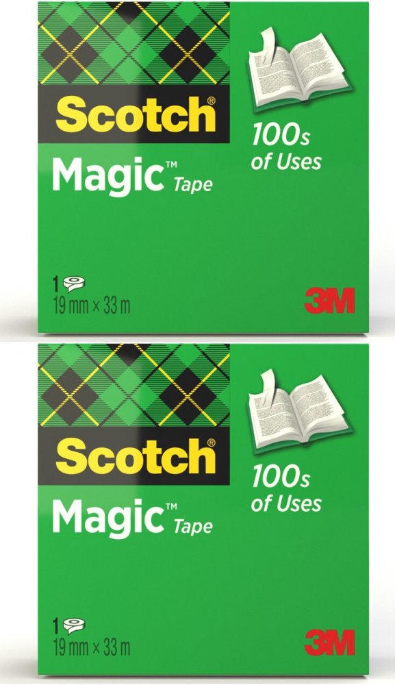 2x Taśma klejąca Scotch Magic 810, 19mmx33m,1 sztuka, transparentny matowy