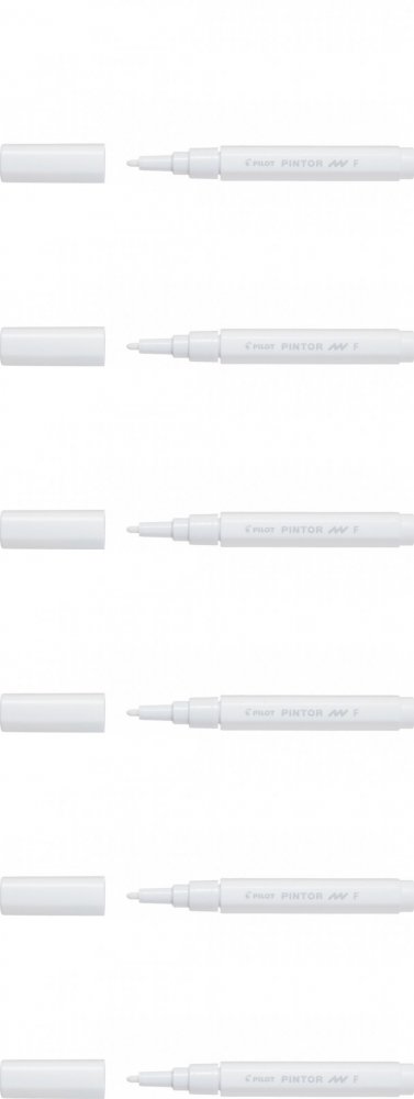 6x Marker Pilot Pintor fine, okrągła, 1mm, biały