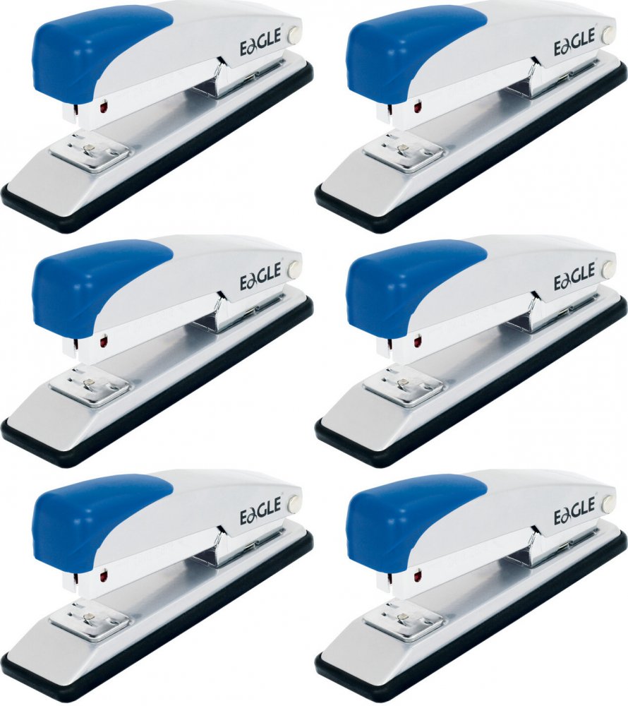 6x Zszywacz Eagle 205, do 20 kartek, niebieski
