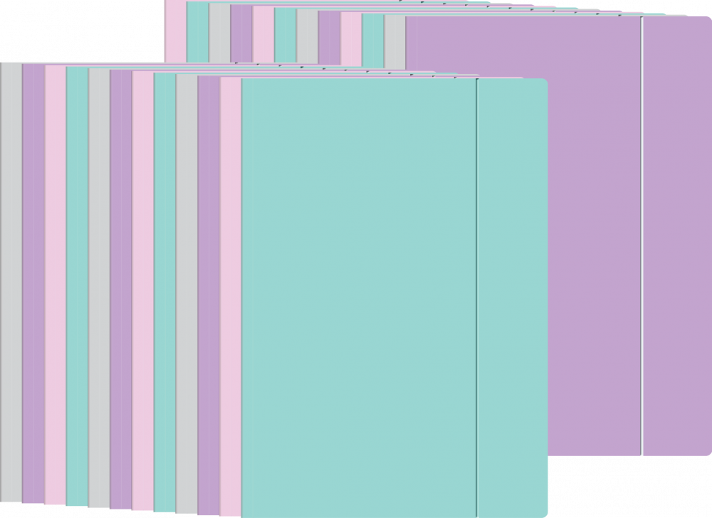 20x Teczka z gumką Interdruk Pastel, A5+, 300g/m2, mix kolorów pastelowych